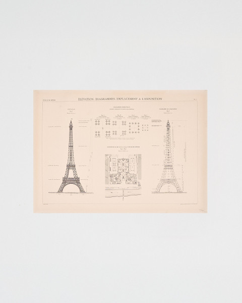 Affiche Elevation Ecru - Boutique tour Eiffel