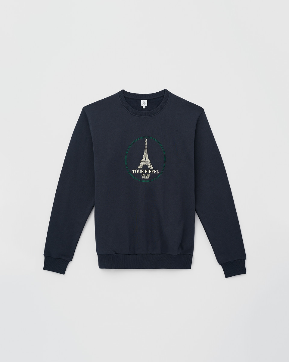 Pull Coton Bleu et Vert - Boutique Officielle tour Eiffel