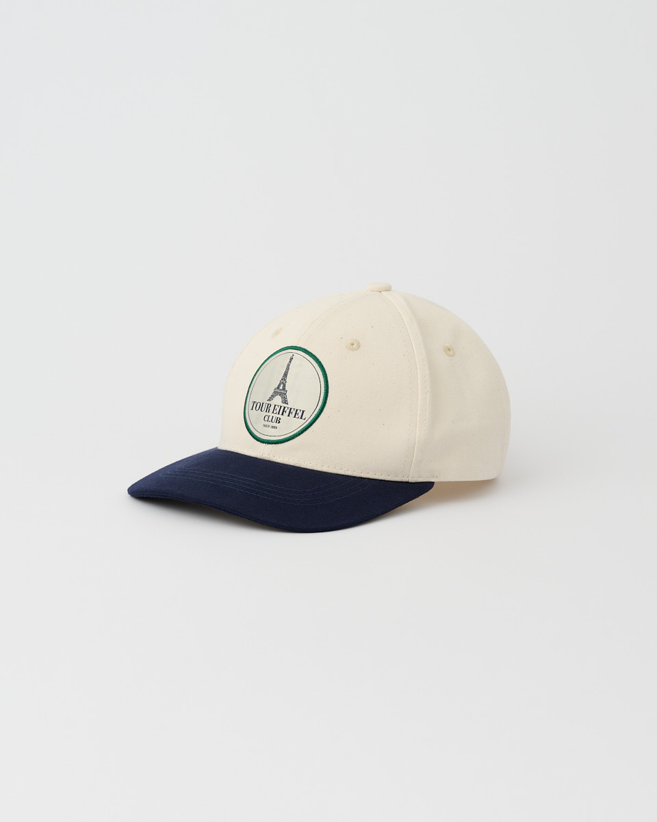 Ecru and Blue Cotton Cap – Eiffel Tower Shop