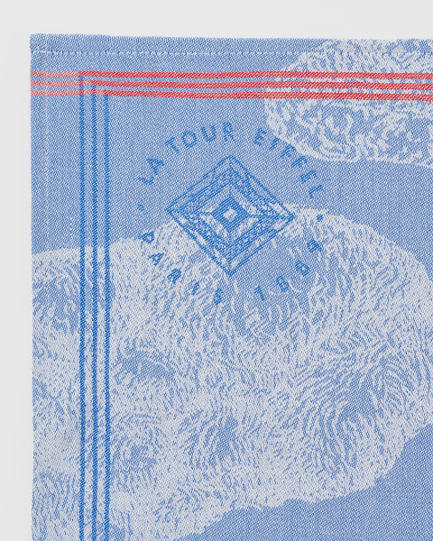 Toalla de manos Día de algodón azul y blanco de 50 × 70 cm – Torre Eiffel