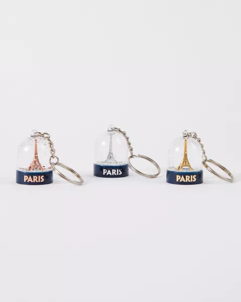 Porte-clés Boule à Neige avec tour Eiffel Argent